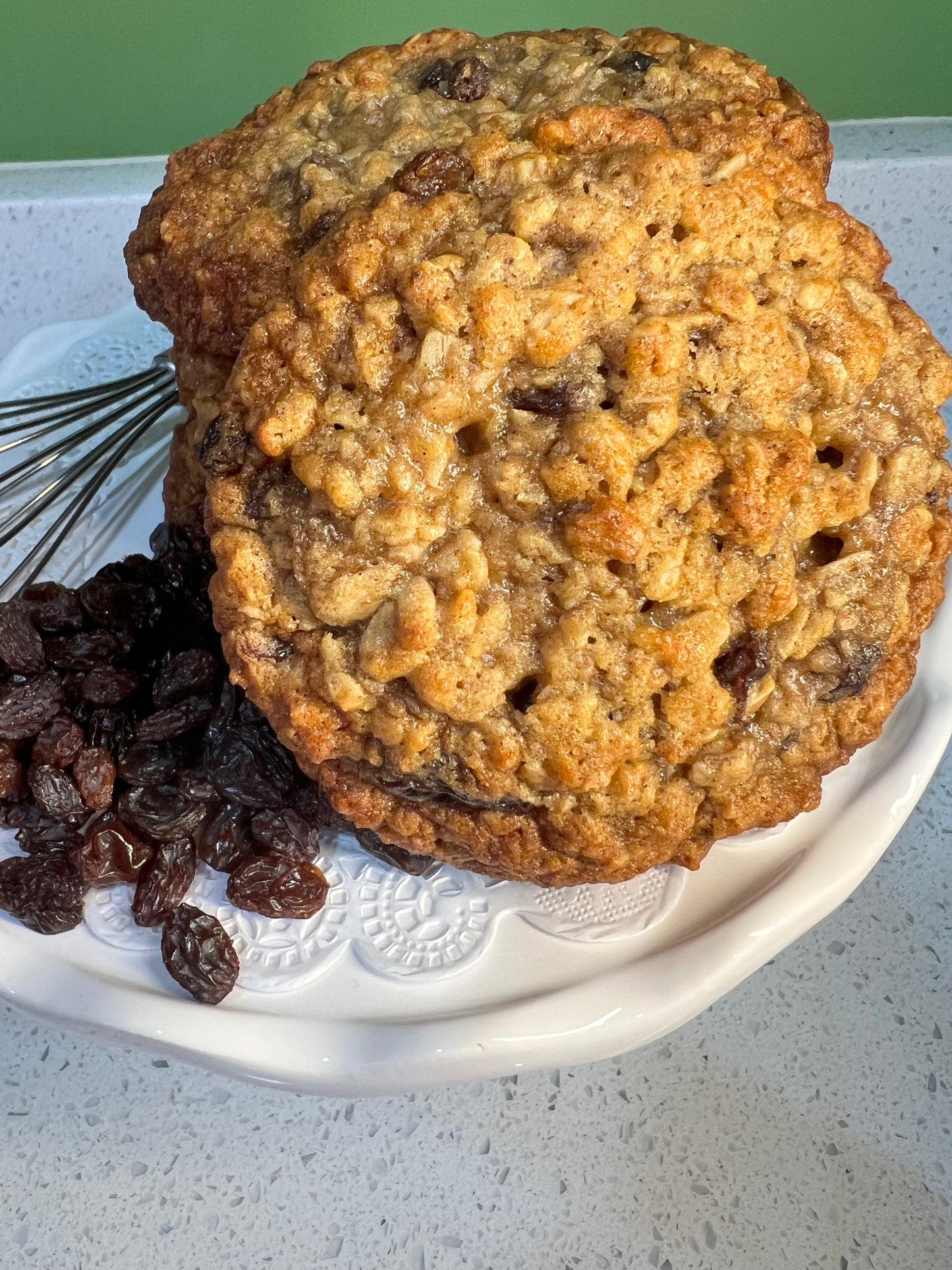 Drunken Raisin Oatmeal Cookies